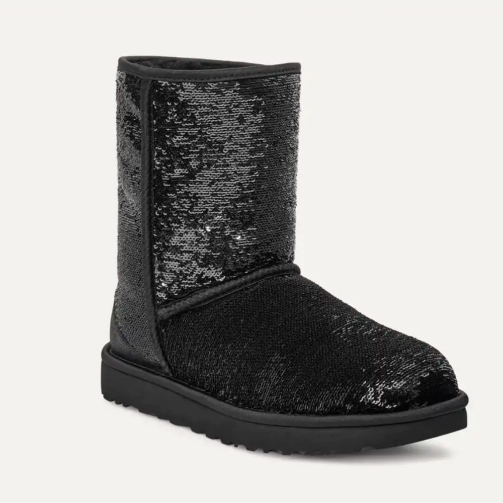 UGG Australia Classic Short Cosmos Sequins Black Boots